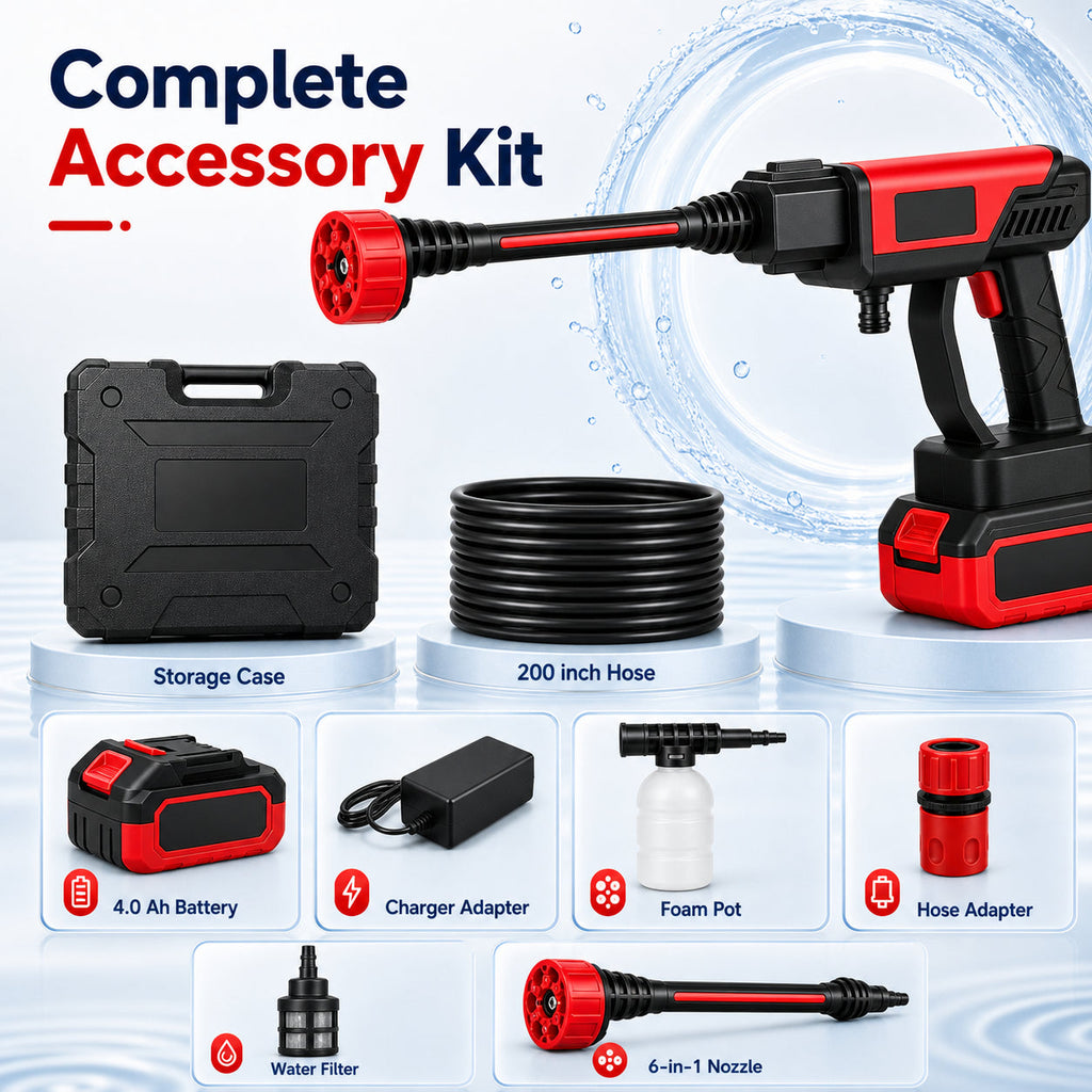 Cordless Pressure Washer-1000PSl-Water Pressure