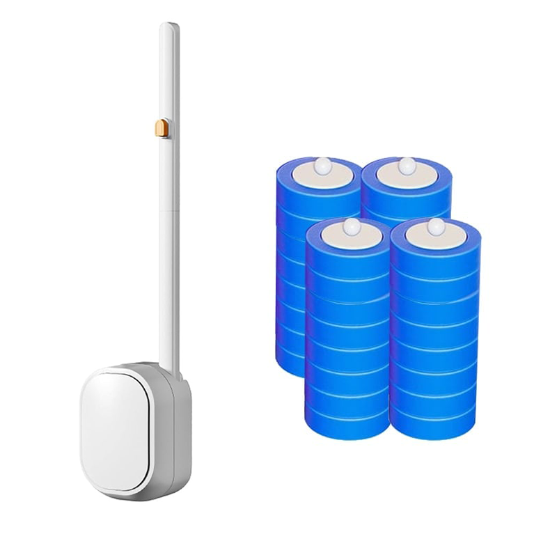 Hands-Free Flip-Top Disposable Toilet Brush