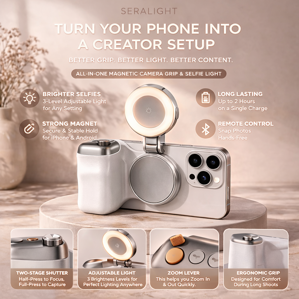 Magnetic Selfie Camera Grip