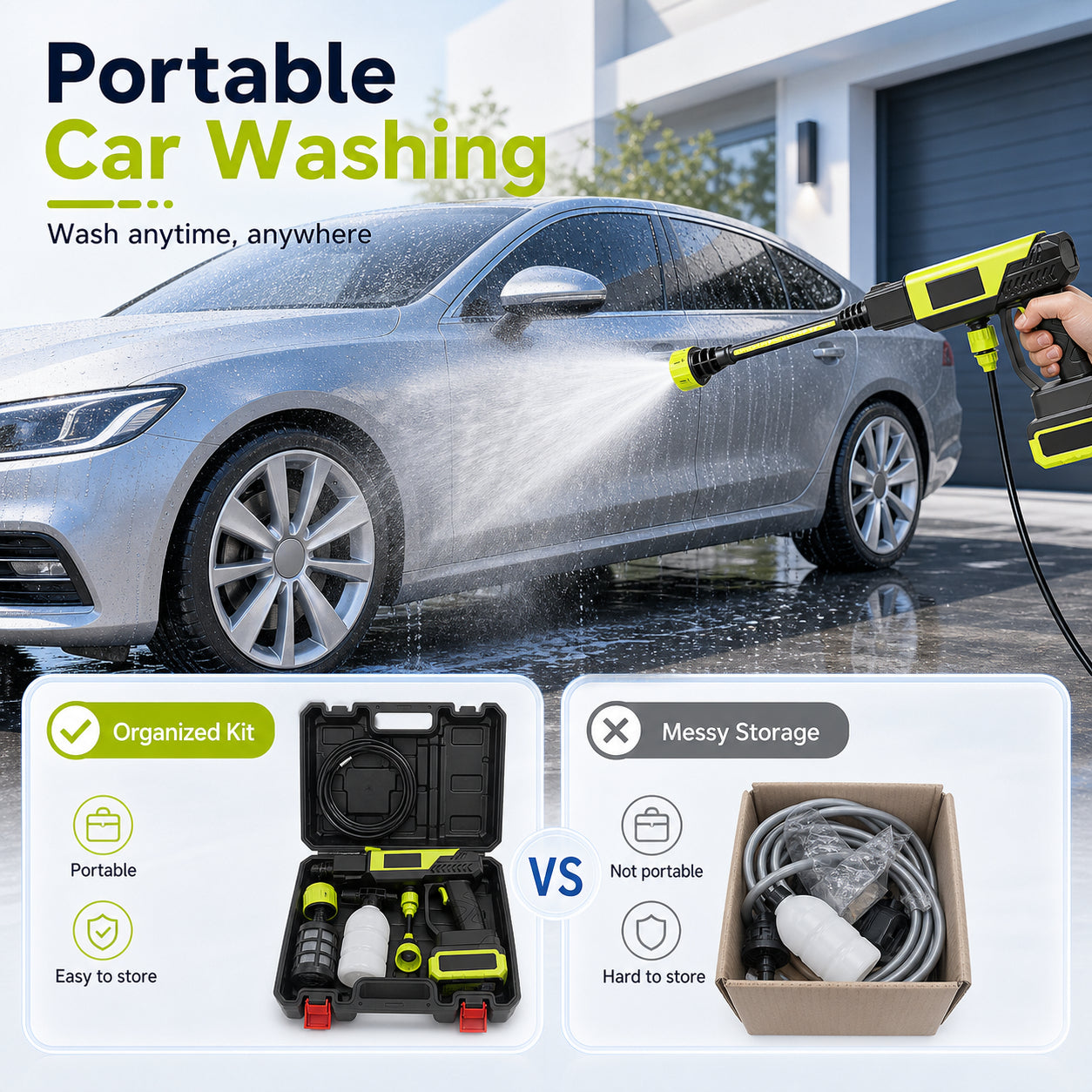 Cordless Pressure Washer-1000PSl-Water Pressure