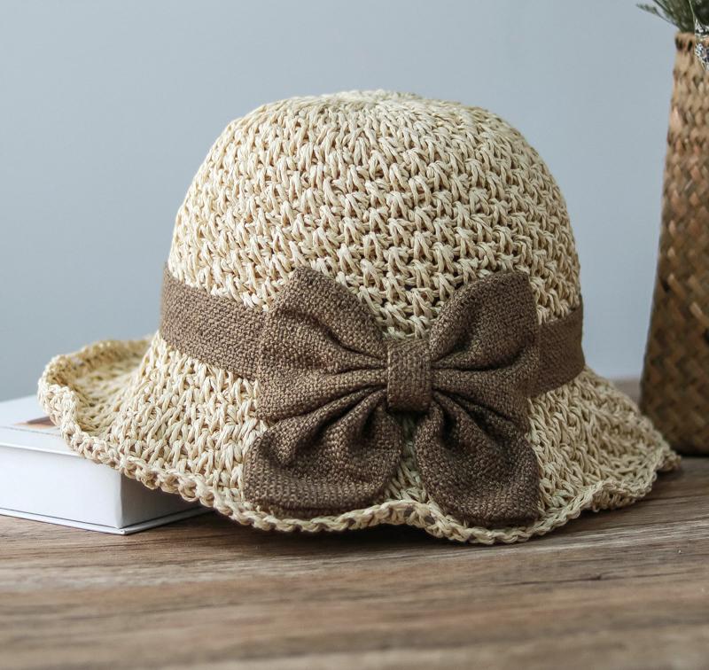 🔥Hot Sale✨Straw Hat with Retro Bow – Foldable & Breathable for Summer